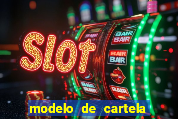 modelo de cartela de bingo em branco