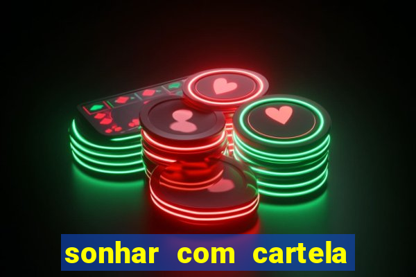 sonhar com cartela de bingo